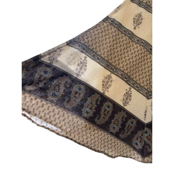 New York & Company  Paisley Sequined A-Line Skirt Size 6 Bohemian Gipsy - Picture 9 of 15